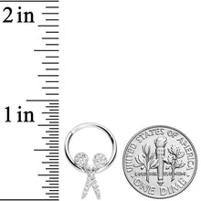 16G 3/8 Clear CZ Gem Scissors Hinged Segment Ring