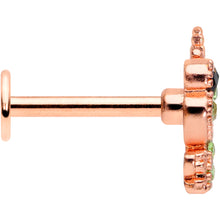 16G 5/16 Green Gem Rose Gold Tone Royal Frog Labret Monroe Tragus