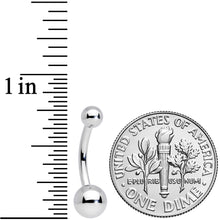 14G 3/8 Grade 23 Small Ball Titanium Belly Ring Curved Barbell