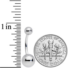 14G 7/16 Grade 23 Titanium Belly Ring Curved Barbell
