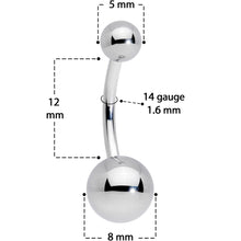 14G 7/16 Grade 23 Titanium Belly Ring Curved Barbell