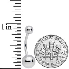 14G 1/2 Grade 23 Titanium Belly Ring Curved Barbell