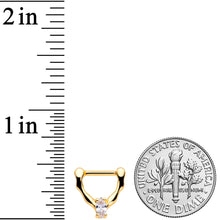 16G 5/16 Clear CZ Gem Gold Tone Simple Cartilage Clicker