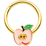 16G 3/8 Gold Tone Sweet Apple Hinged Segment Ring