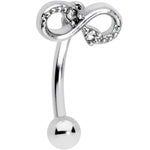 16G 5/16 Clear Gem Infinity Curved Eyebrow Ring