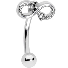 16G 5/16 Clear Gem Infinity Curved Eyebrow Ring