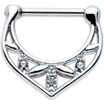16G 5/16 Clear Gem Classic Geometric Cartilage Clicker