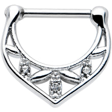 16G 5/16 Clear Gem Classic Geometric Cartilage Clicker