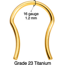 16G 5/8 Gold Tone ASTM F-136 Implant Grade Titanium Septum Retainer