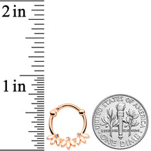 16G 3/8 Clear Gem Rose Gold Tone White Leaves Cartilage Clicker