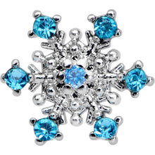 16G 1/4 Aqua Gem Snowflake Christmas Cartilage Tragus Earring