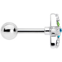 16G 1/4 Blue Green Gem Glam Starfish Cartilage Tragus