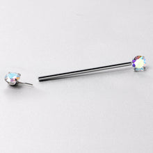 14G Aurora CZ Gem Threadless Industrial Barbell 38mm