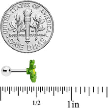 16G 1/4 Green Daisy Flower Cartilage Tragus Earring