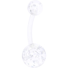 White Faux Opal Clear Gem Rose Gold Tone Aurora Belly Ring Set of 4