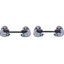 14G 9/16 Black Watermelon Sloth Barbell Nipple Ring Set