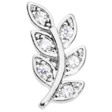 16G 5/16 Color CZ Gem Leaf Internally Threaded Labret Tragus