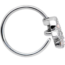20G 5/16 White Faux Opal UFO Nose Hoop