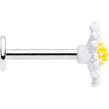 16G 5/16 White Daisy Flower Labret Monroe Tragus