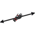 14G Red Gem Black Skeleton Hand Halloween Industrial Barbell 38mm