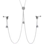 14G 9/16 Creepy Crawly Spider Web Halloween Nipple Chain Necklace