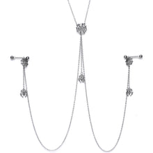 14G 9/16 Creepy Crawly Spider Web Halloween Nipple Chain Necklace