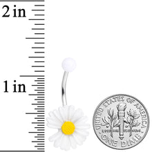 White Daisy Flower Belly Ring