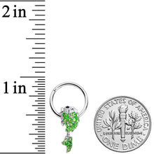 16G 3/8 Green Gem Sweet Fish Dangle BCR Captive Bead Ring