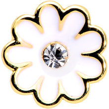 16G 5/16 Clear Gem Gold Tone Daisy Flower Labret Monroe Tragus