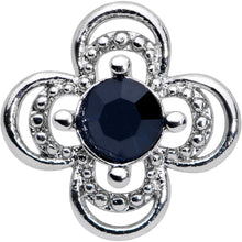 16G 5/16 Blue Gem Stylized Deco Cross Labret Monroe Tragus
