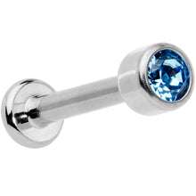 16G 5/16 Aqua Gem Grade 23 Titanium Internally Threaded Labret