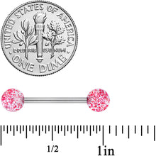 Grade 23 Titanium Red Glitter Ball Barbell Tongue Ring