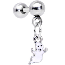 16G 1/4 Clear Gem Happy Ghost Halloween Dangle Cartilage Earring
