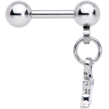 16G 1/4 Clear Gem Happy Ghost Halloween Dangle Cartilage Earring
