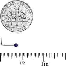 20G 7mm Dark Blue Matte 2mm L Shaped Nose Ring