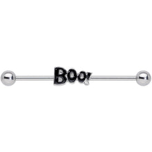 14G Clear Gem Black Boo Halloween Industrial Barbell 38mm