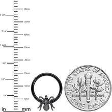 16G 3/8 Black Creepy Insect Halloween Hinged Segment Ring