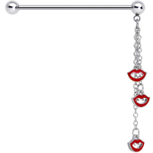 14G Vampire Fangs Halloween Dangle Industrial Barbell 38mm