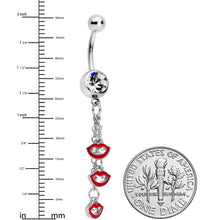 Clear Gem Vampire Fangs Halloween Dangle Belly Ring