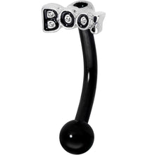 14G 5/16 Black Boo Halloween Curved Eyebrow Ring