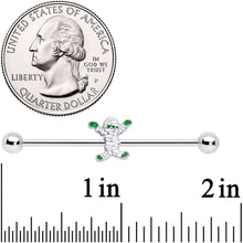 14G Green Mummy Halloween Industrial Barbell 38mm