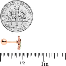 16G 1/4 Green Gem Rose Gold Tone Royal Frog Cartilage Tragus
