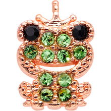 20G 5/16 Green Gem Rose Gold Tone Royal Frog Nose Hoop