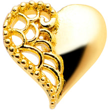 16G 5/16 Clear Gem Gold Hue Angel Wing Heart Labret Monroe Tragus