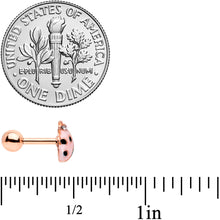 16G 1/4 Clear Gem Rose Gold Tone Lil Ladybug Cartilage Tragus