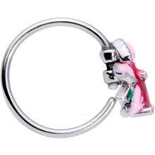 20G 5/16 Red Gem Exotic Flower Nose Hoop