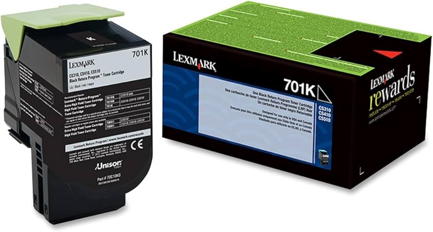 New, Pre-Owned - Lexmark 701K Standard Yield Black Toner Cartridge, 70C10K0