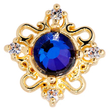 16G 5/16 Purple Tourmaline Gold Tone Filigree Labret Tragus