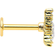 16G 5/16 Clear Gem Gold Tone Drop Labret Monroe Tragus