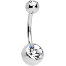 Clear Aurora Gem UV Glow Disco Belly Ring Set of 4
